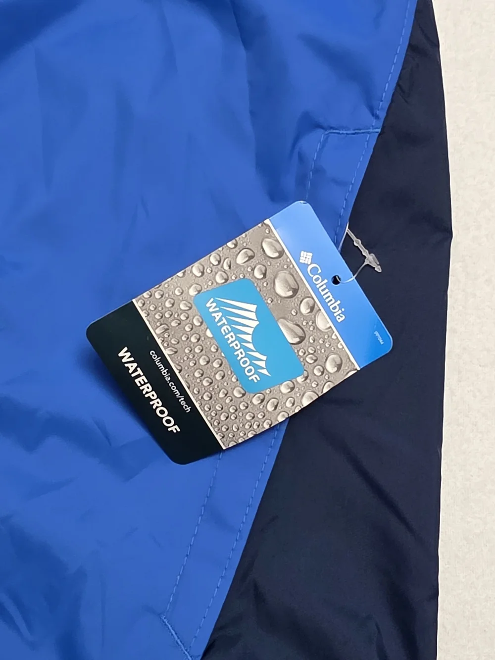 Columbia Waterproof Blue Hooded Rain Jacket
